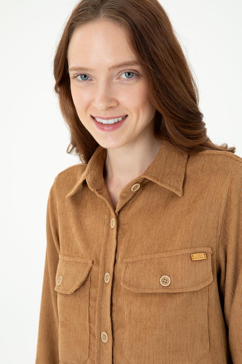 Kadın Kum Uzun Kollu Gömlek - 50271848019