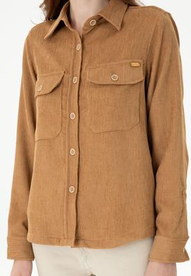 Kadın Kum Uzun Kollu Gömlek - 50271848019