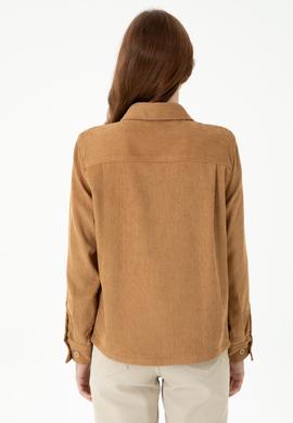 Kadın Kum Uzun Kollu Gömlek - 50271848019
