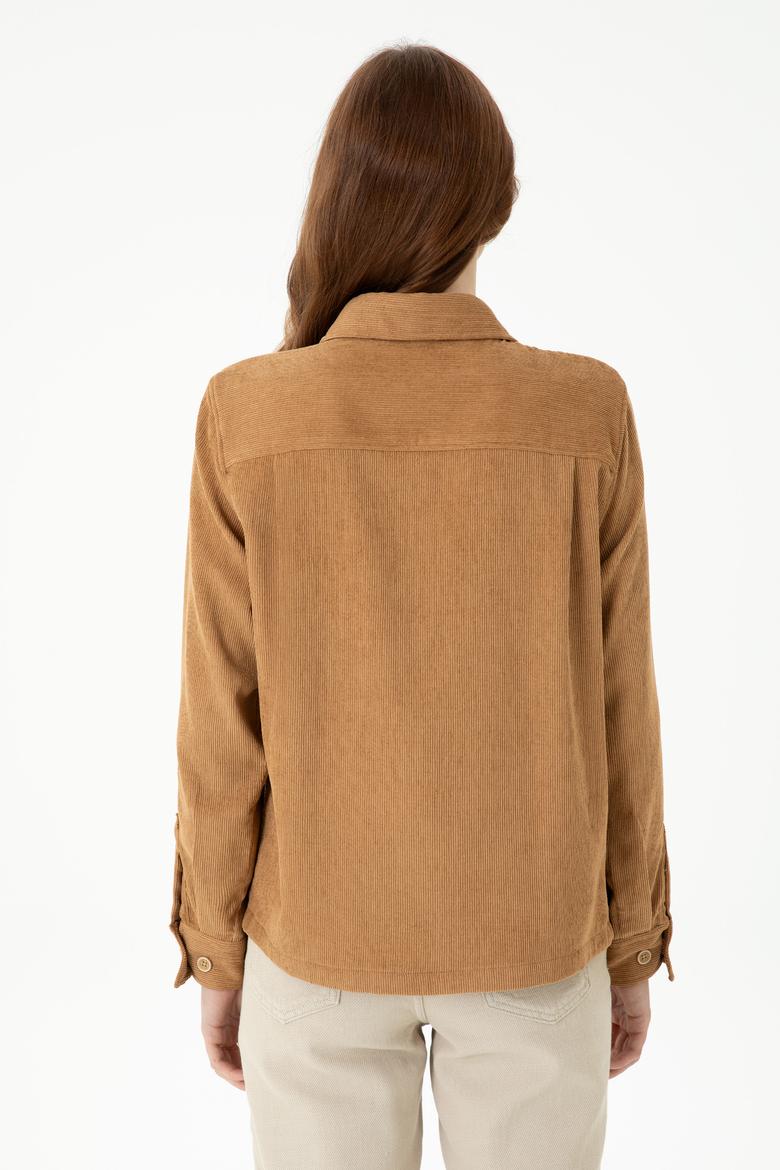 Kadın Kum Uzun Kollu Gömlek - 50271848019