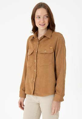 Kadın Kum Uzun Kollu Gömlek - 50271848019