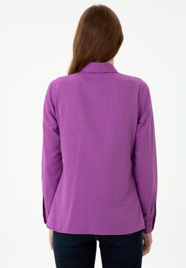 Kadın Violet Uzun Kollu Basic Gömlek - 50271935066