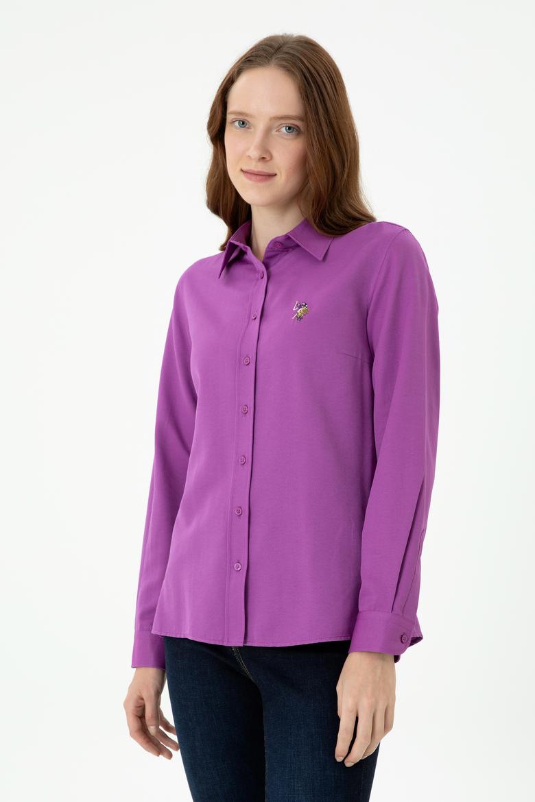 Kadın Violet Uzun Kollu Basic Gömlek - 50271935066