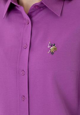 Kadın Violet Uzun Kollu Basic Gömlek - 50271935066