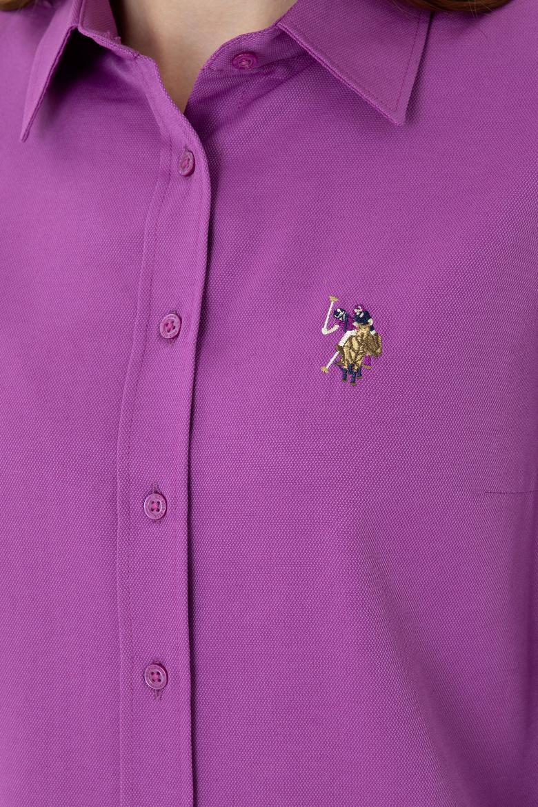 Kadın Violet Uzun Kollu Basic Gömlek - 50271935066