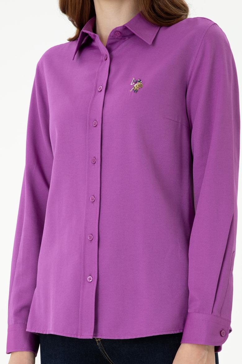 Kadın Violet Uzun Kollu Basic Gömlek - 50271935066