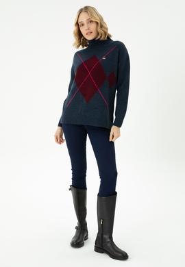 Kadın Lacivert Balıkçı Yaka Kazak - 50272038012