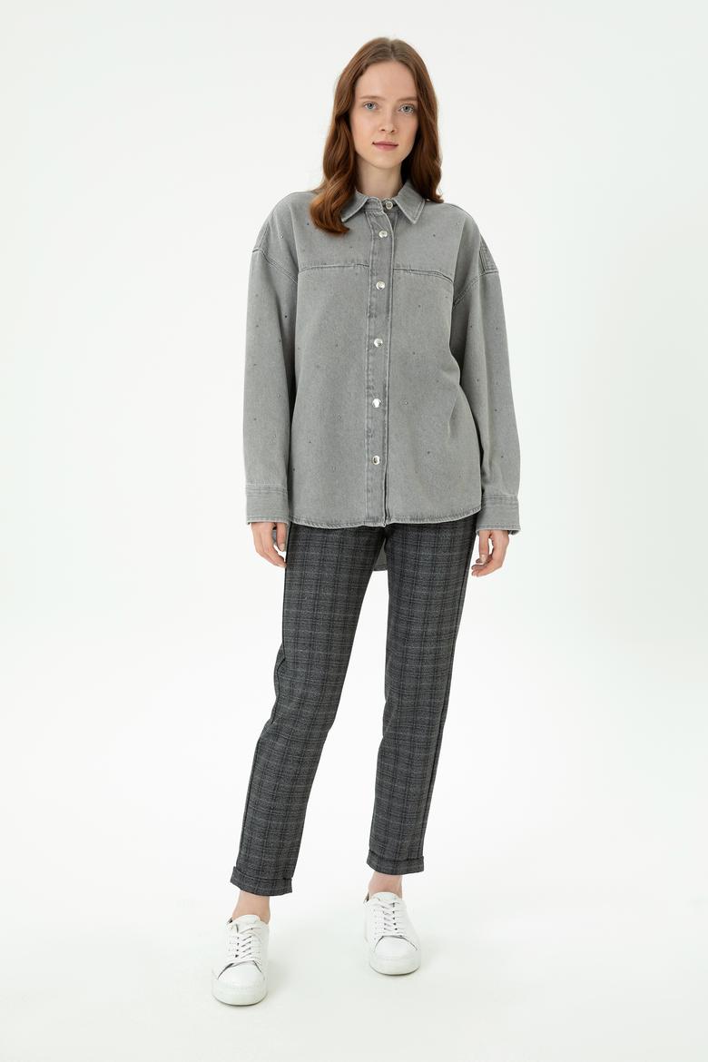 Kadın Gri Pantolon - 50275528003