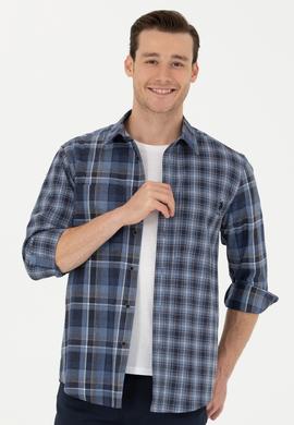 Erkek Mavi Uzun Kollu Gömlek - 50279511027