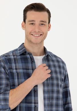 Erkek Mavi Uzun Kollu Gömlek - 50279511027