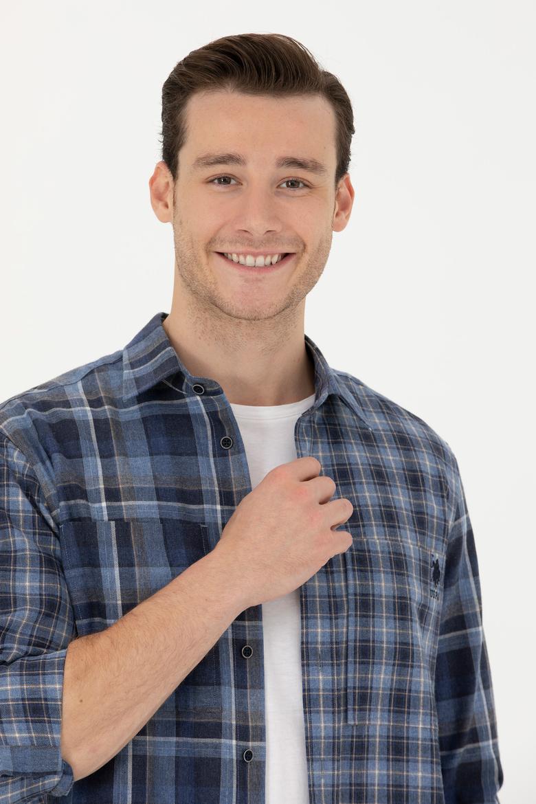 Erkek Mavi Uzun Kollu Gömlek - 50279511027