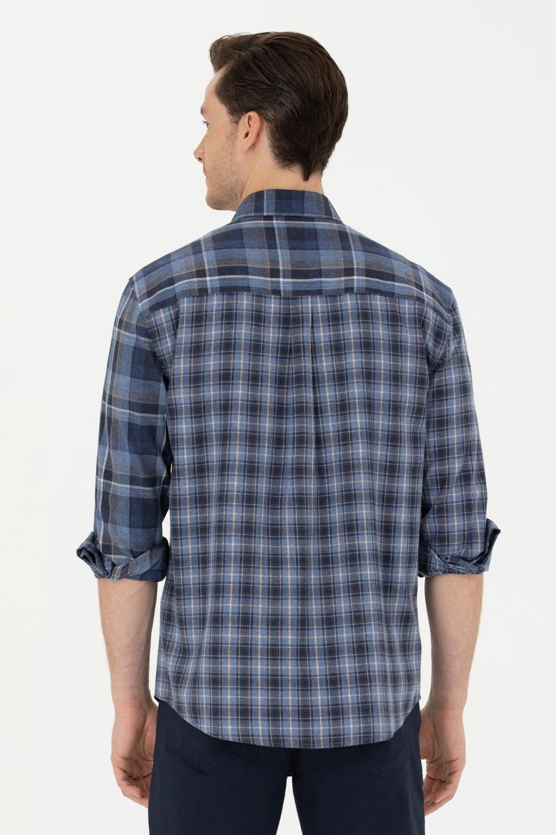 Erkek Mavi Uzun Kollu Gömlek - 50279511027