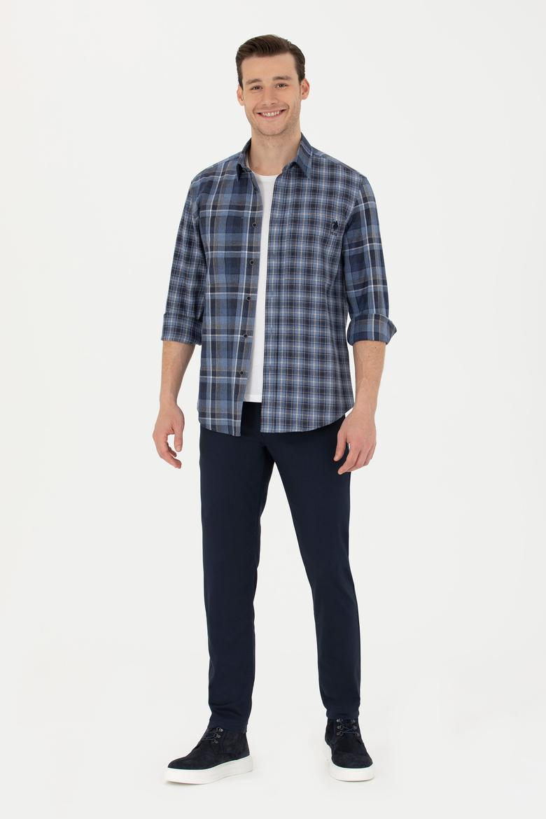 Erkek Mavi Uzun Kollu Gömlek - 50279511027