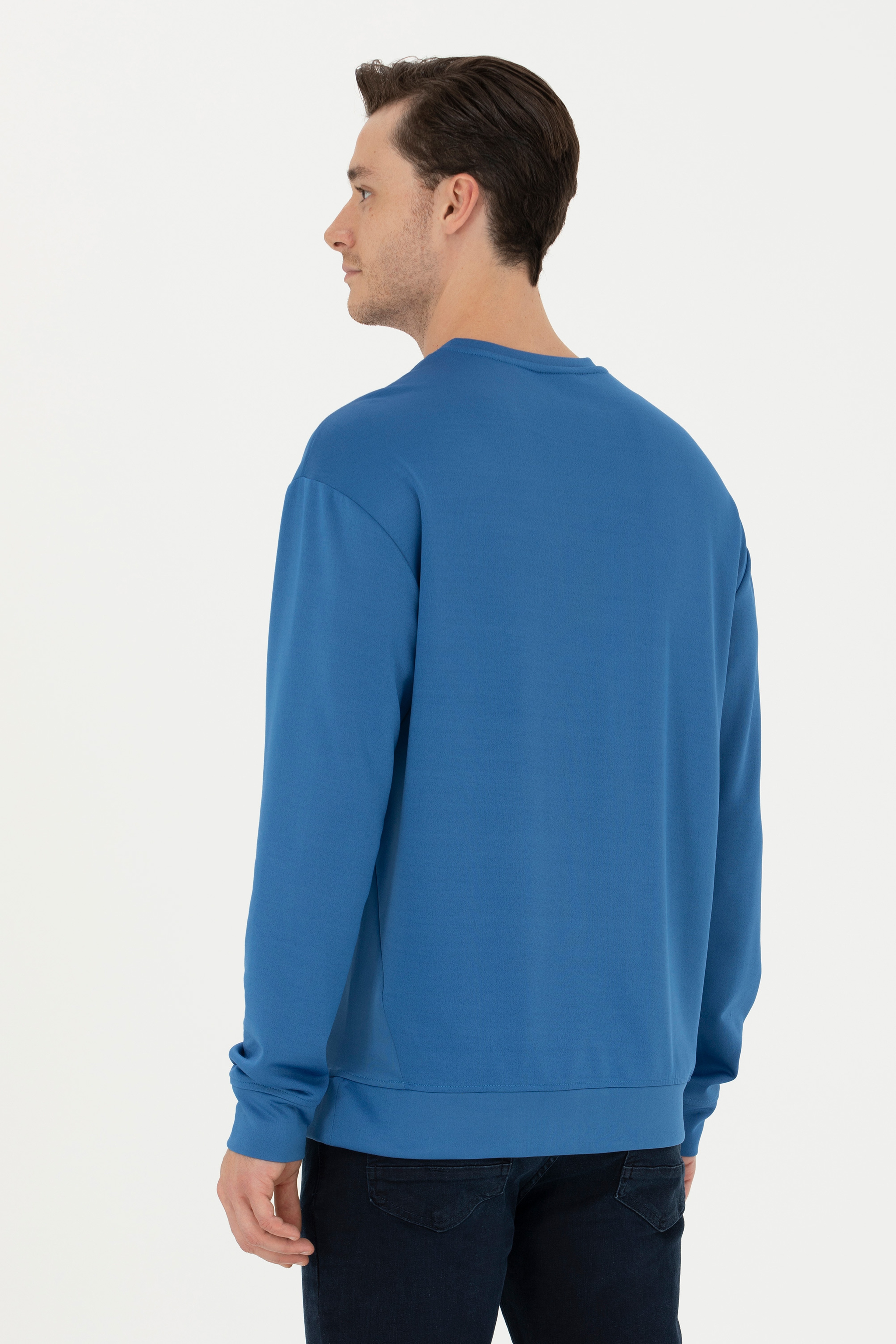 Erkek Saks Sweatshirt - Image 5