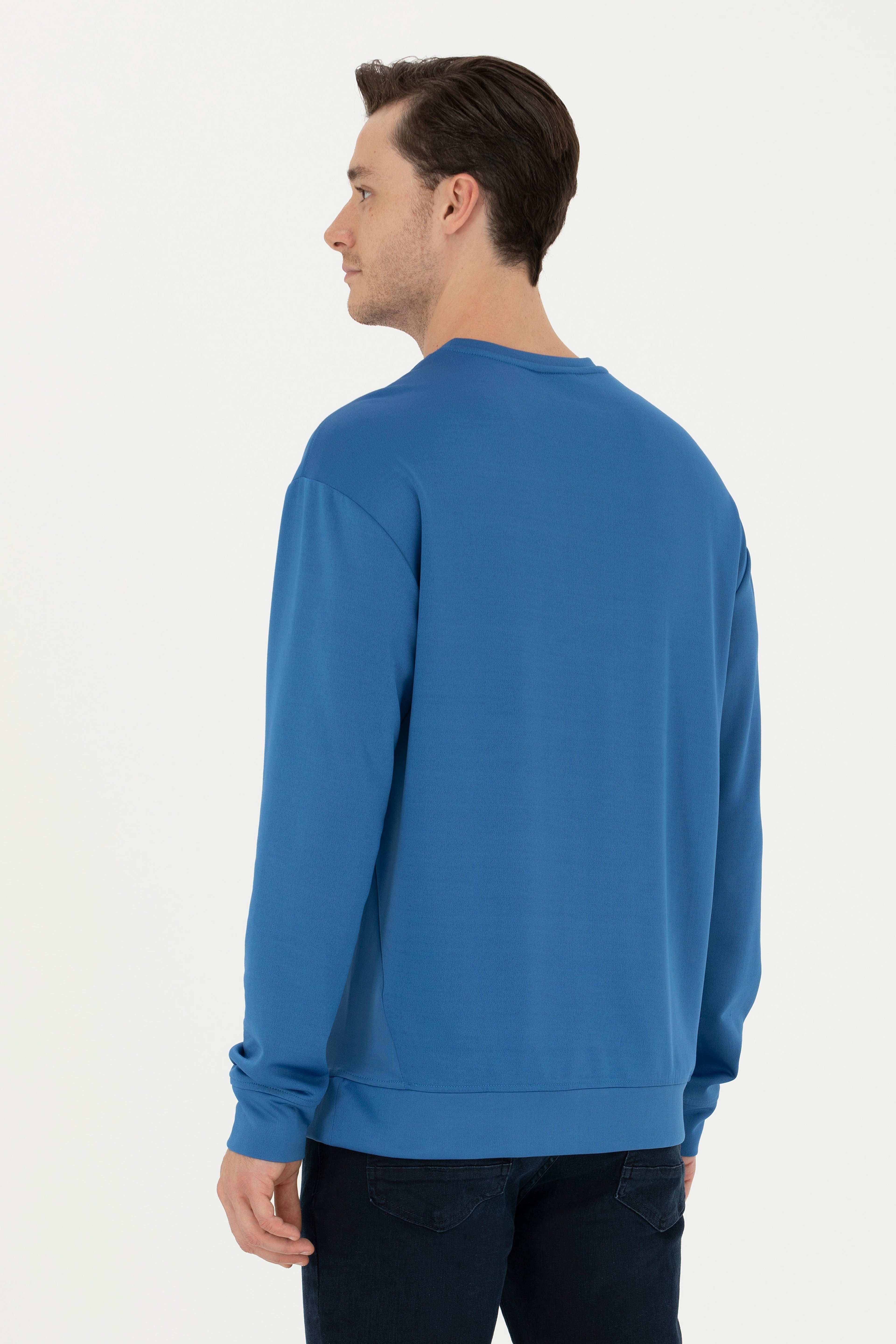 Erkek Saks Sweatshirt