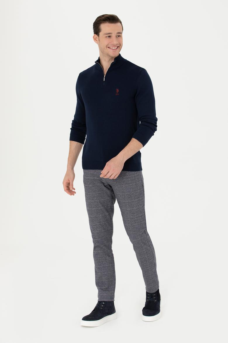 Erkek Lacivert Kanvas Pantolon