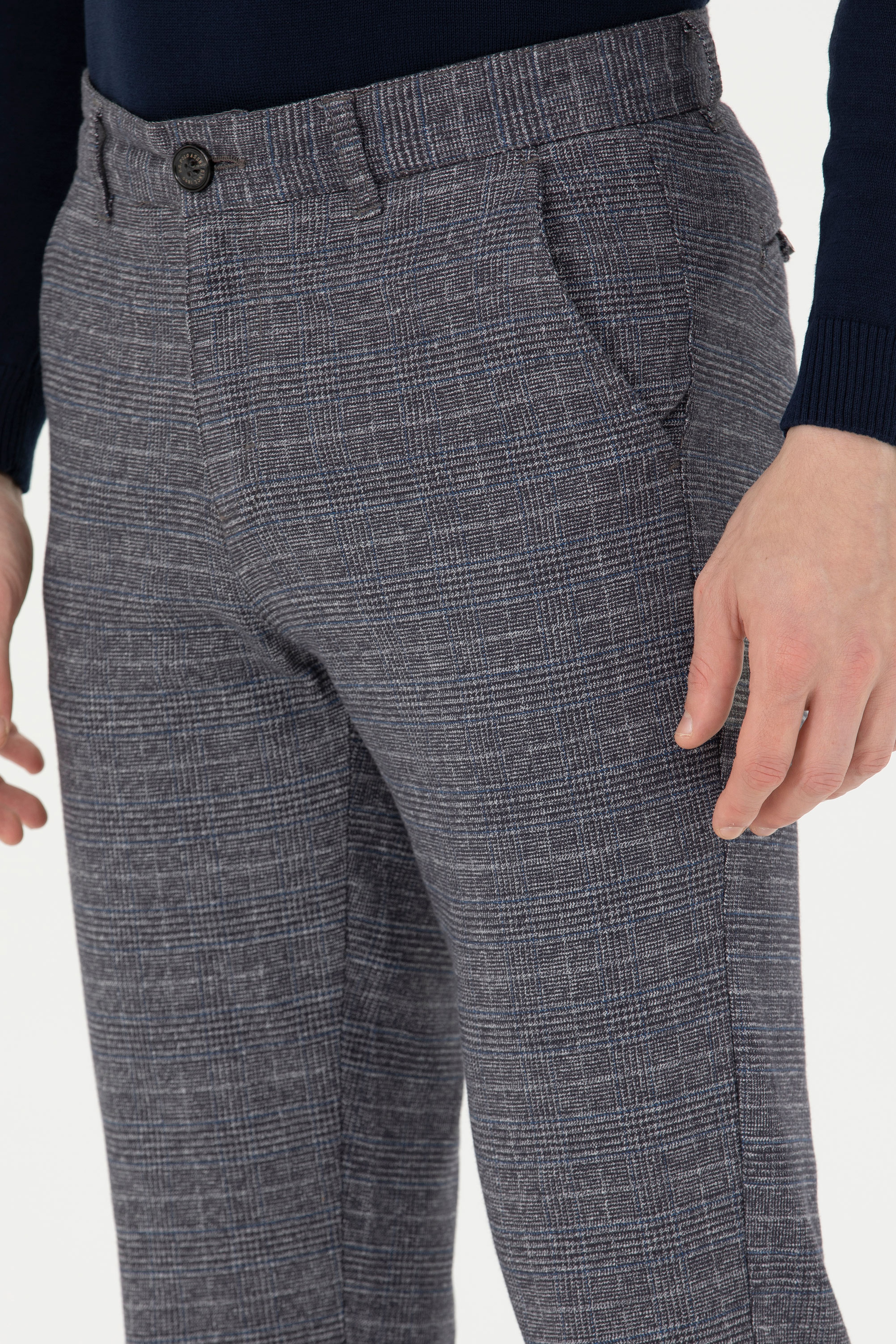 Erkek Slim Fit Lacivert Kanvas Pantolon - Image 5