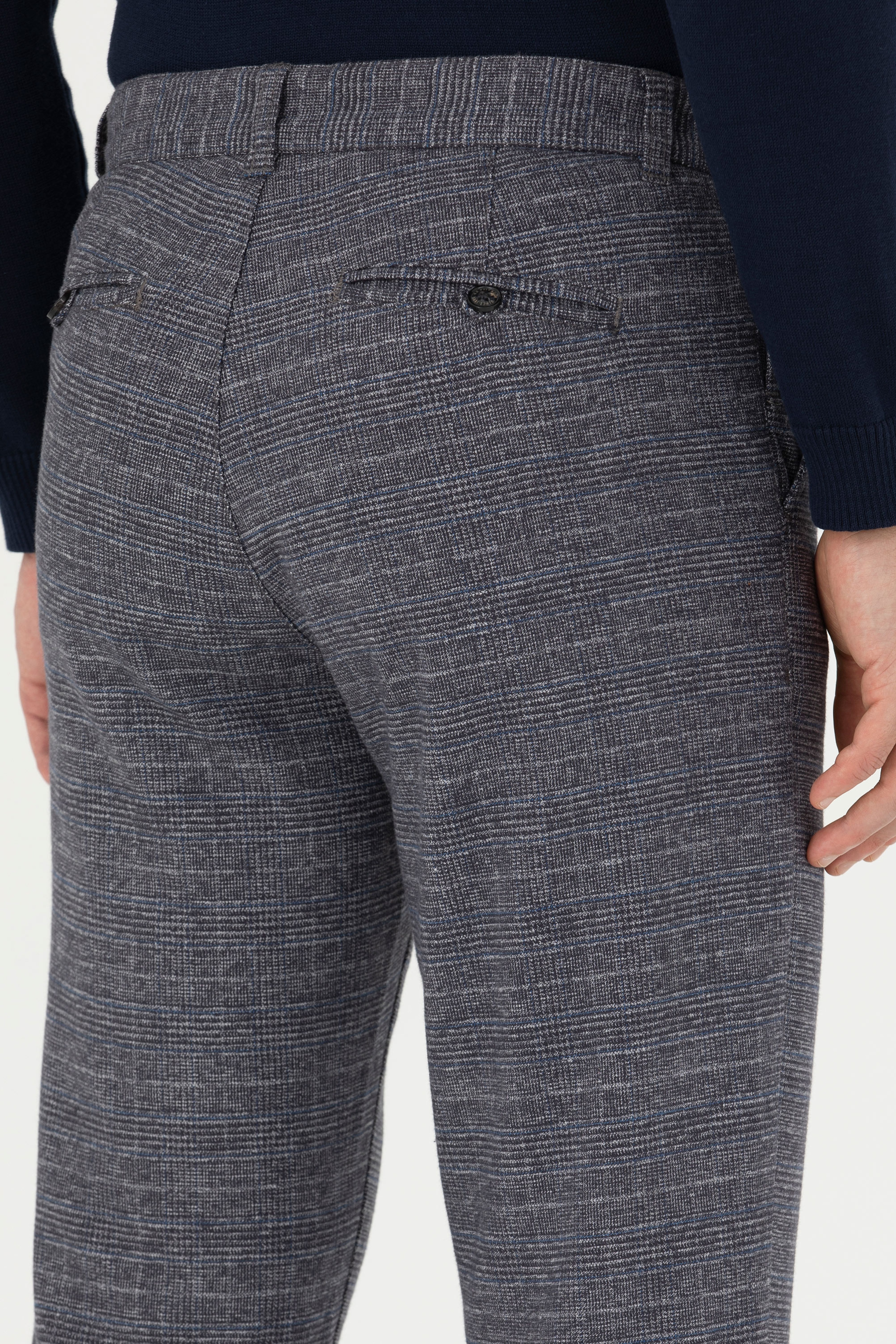 Erkek Slim Fit Lacivert Kanvas Pantolon - Image 7