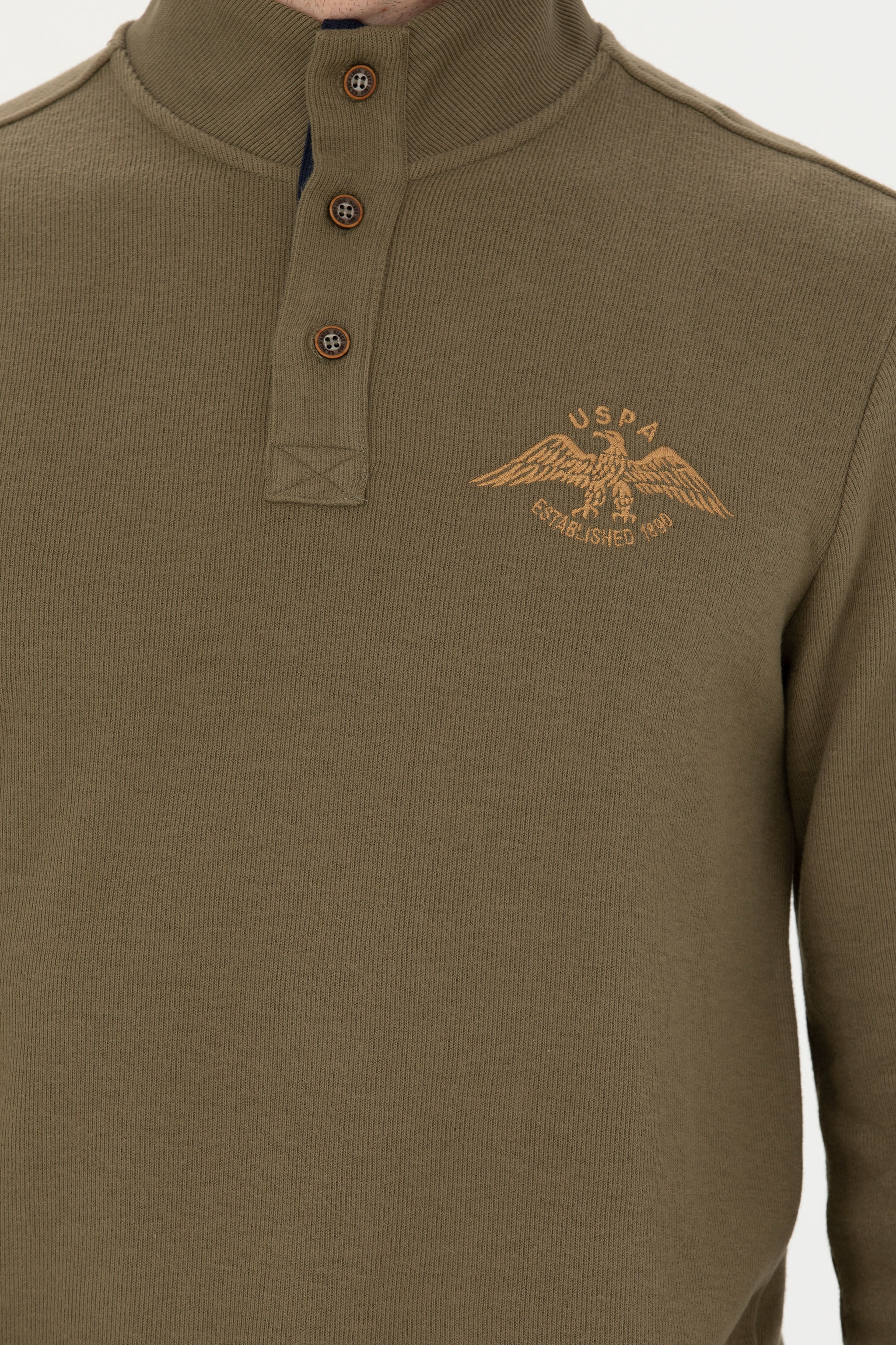 Erkek Haki Sweatshirt - Image 7