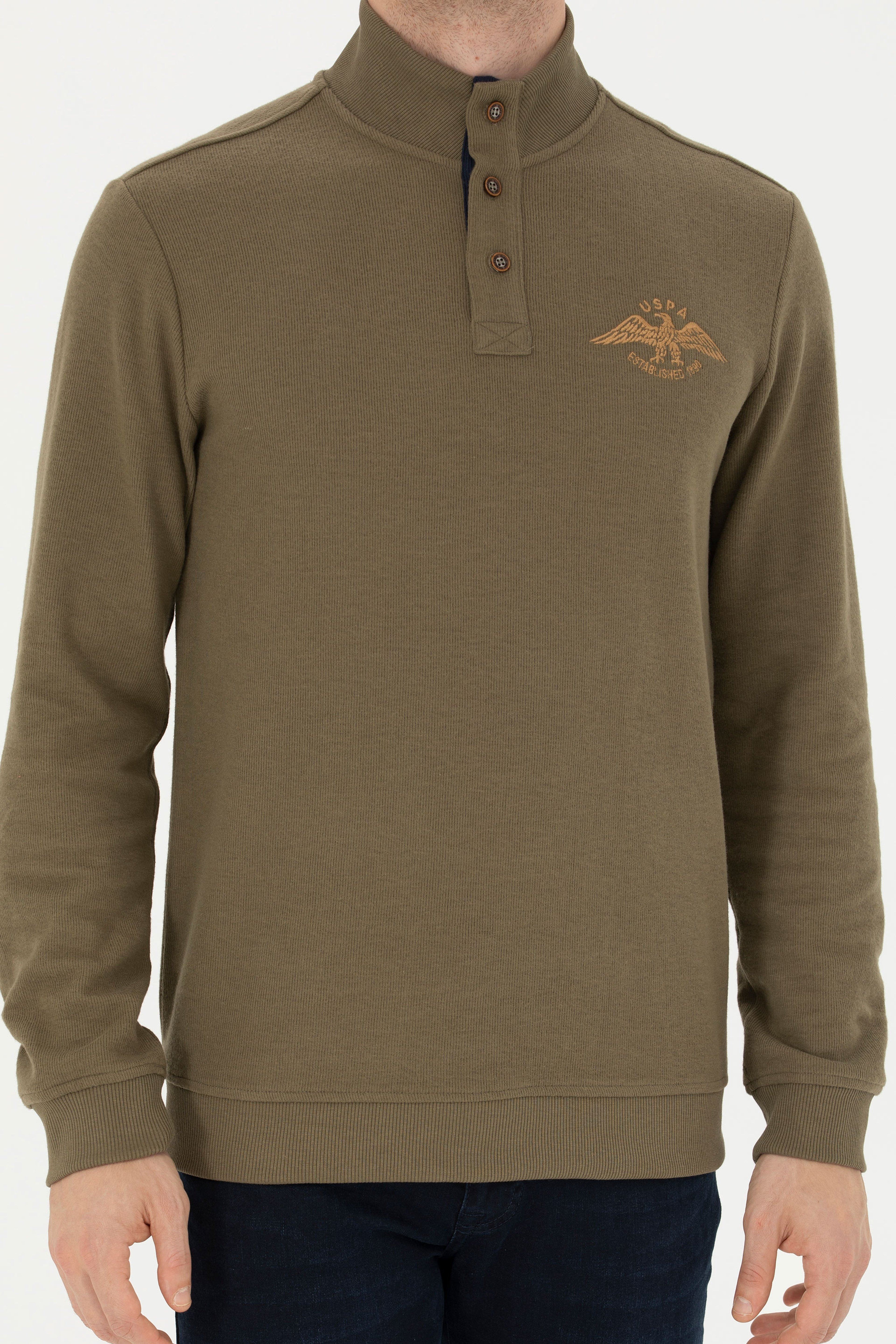 Erkek Haki Sweatshirt - Image 6