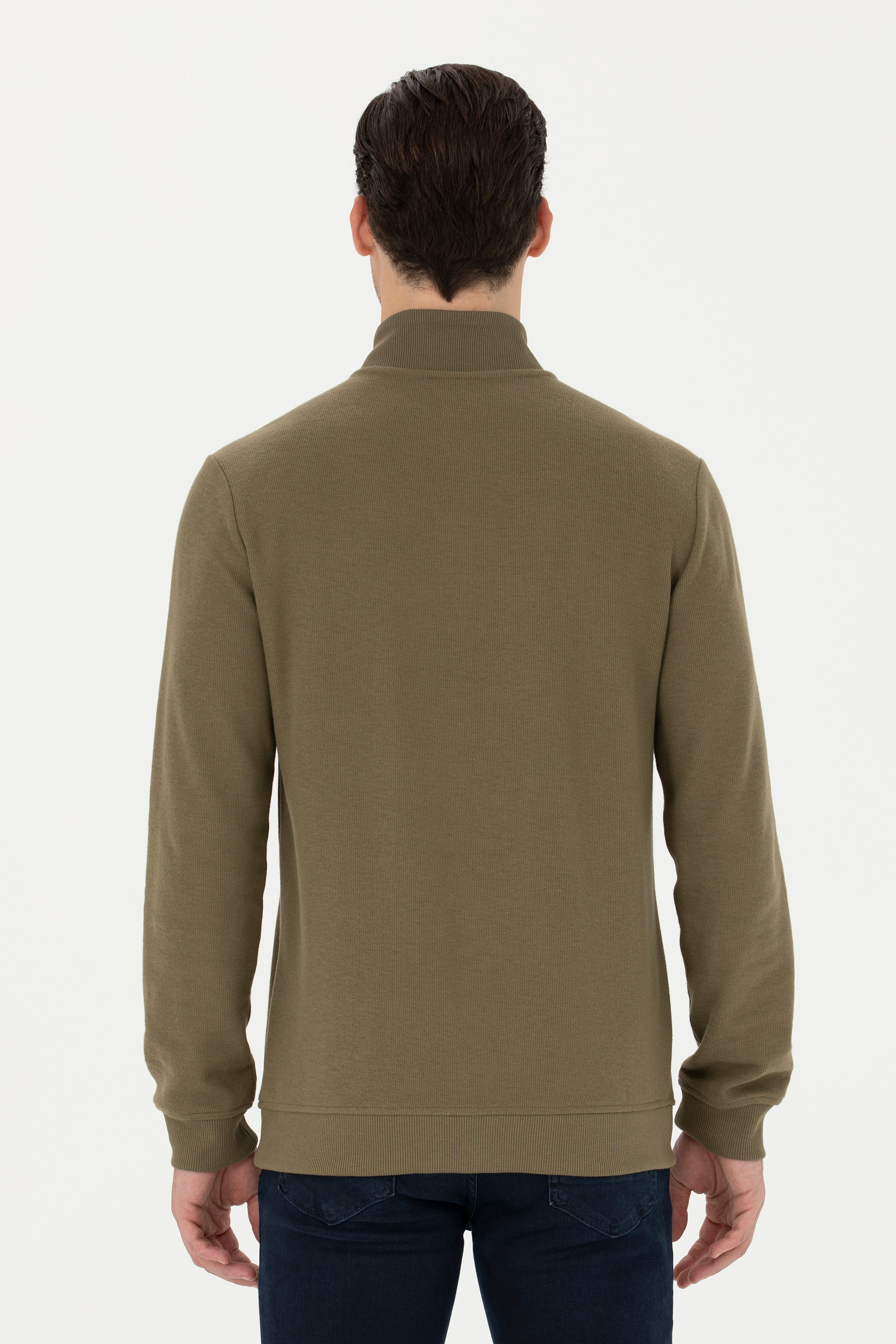 Erkek Haki Sweatshirt - Image 5