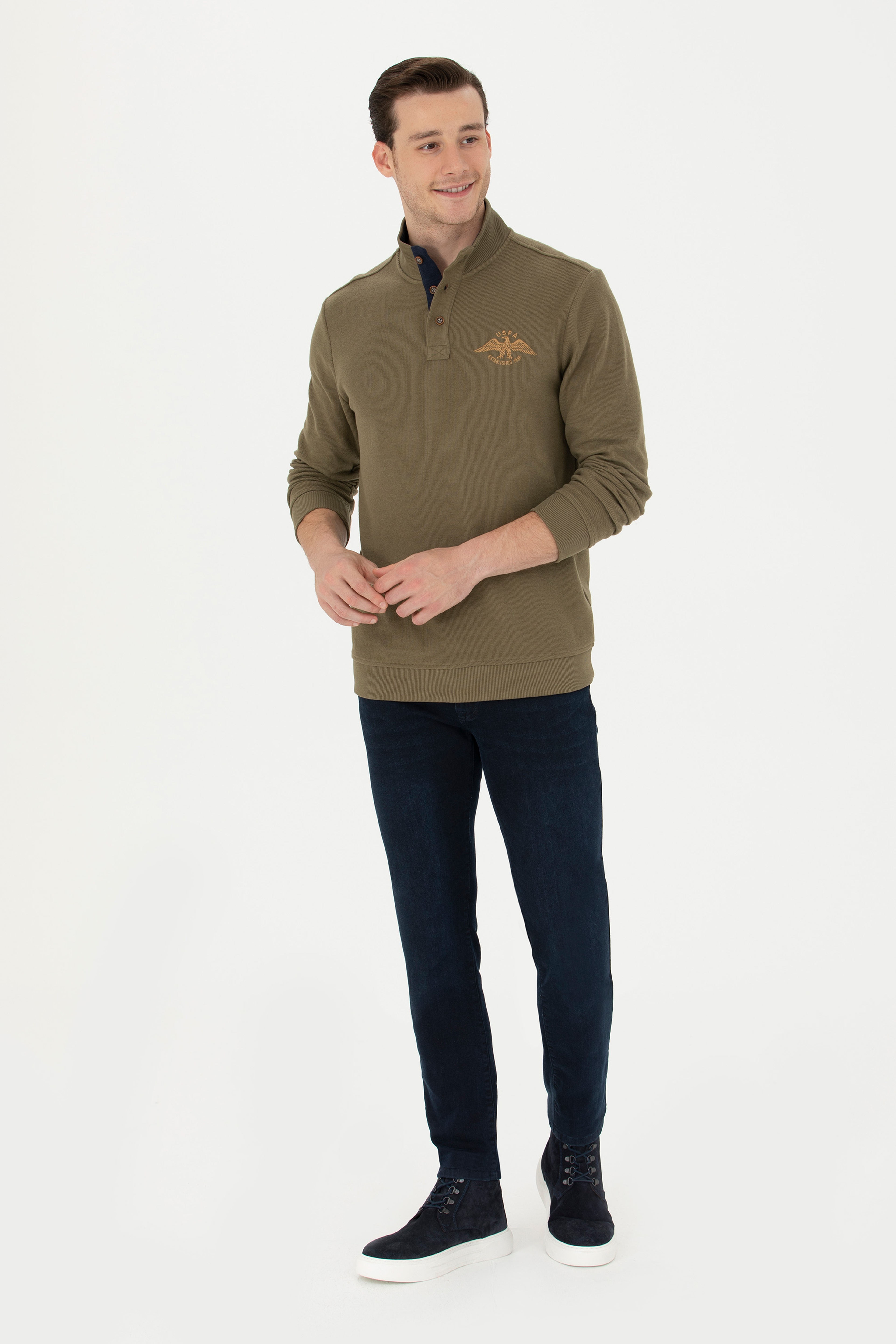 Erkek Haki Sweatshirt