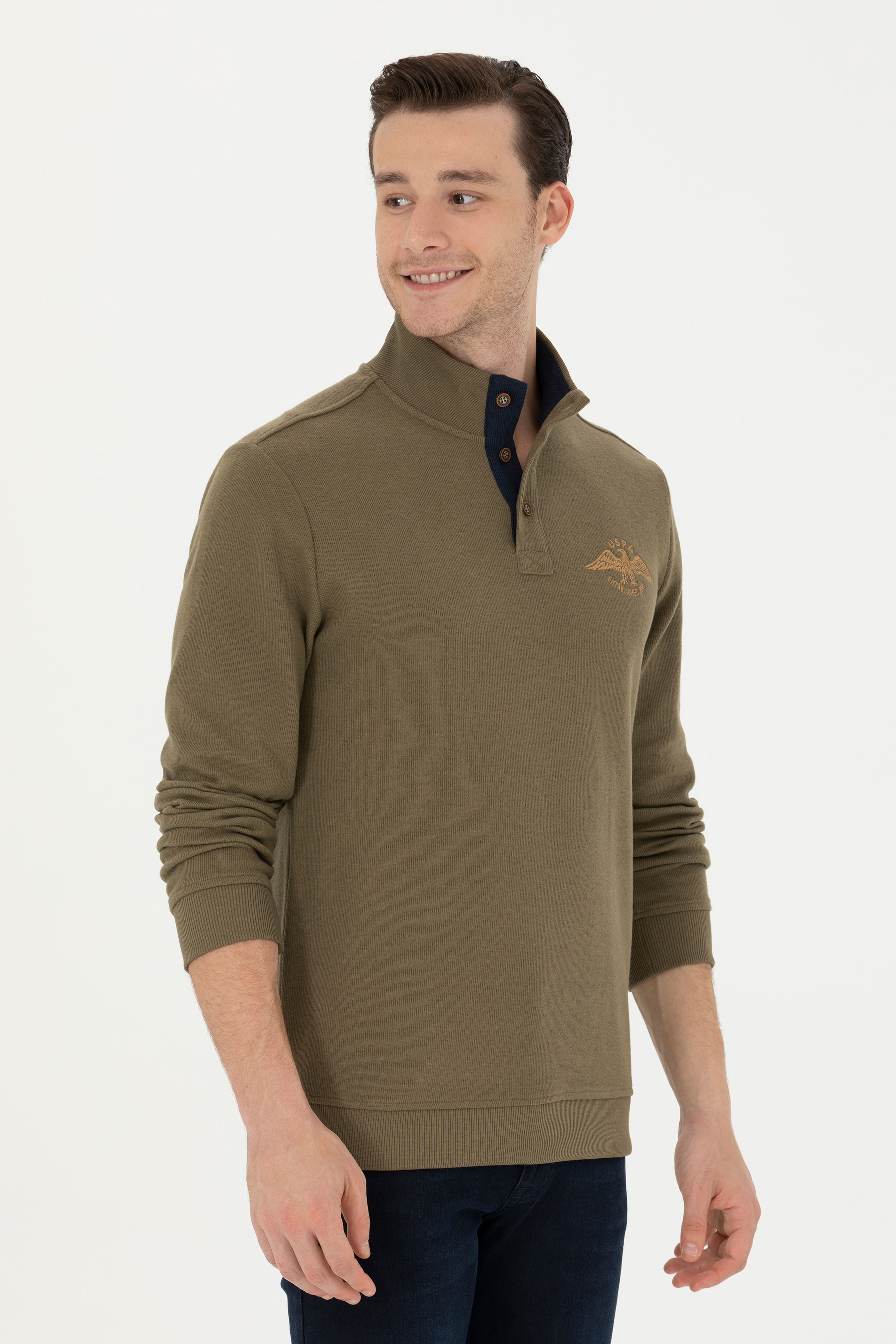 Erkek Haki Sweatshirt