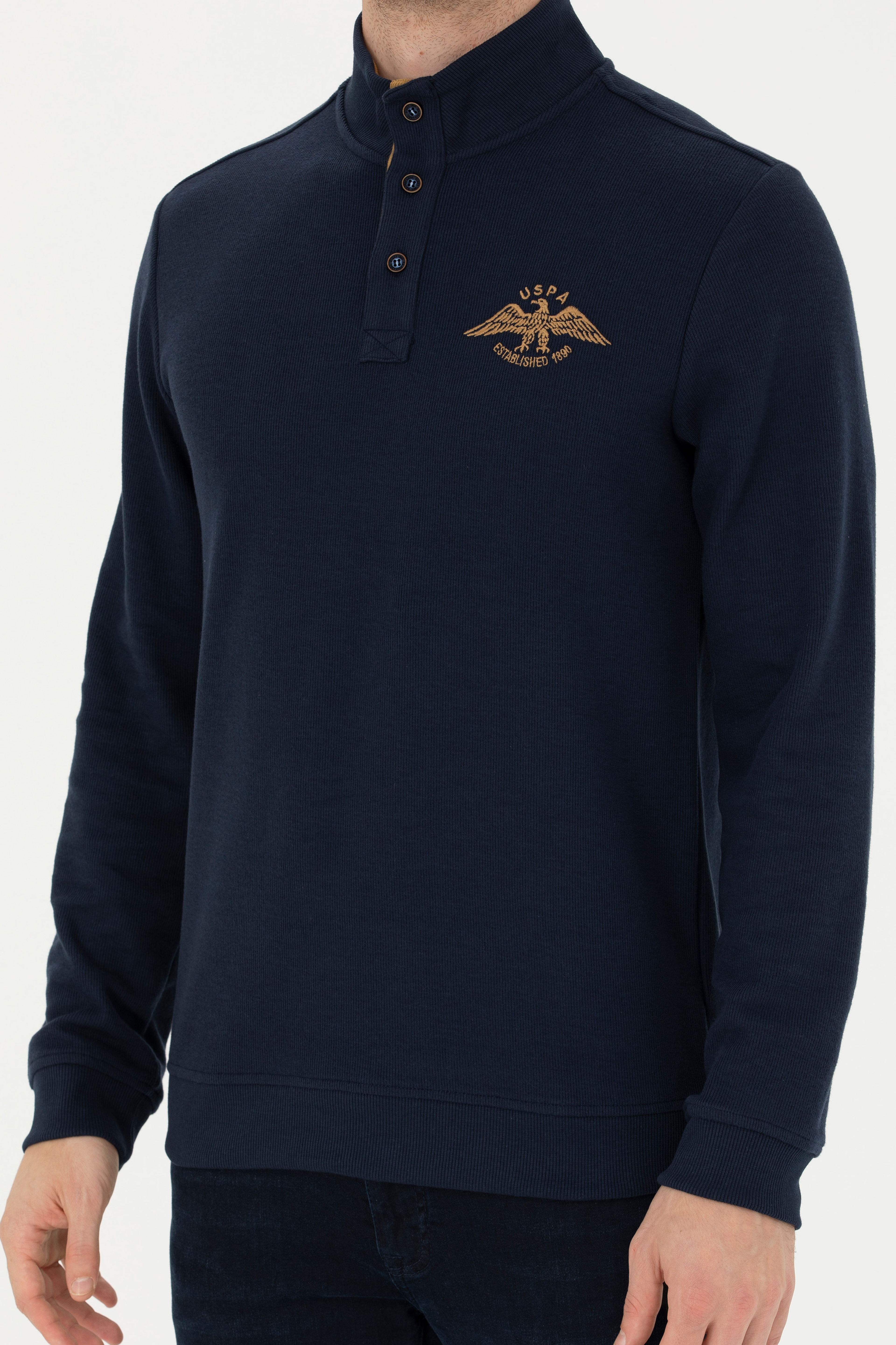 Erkek Lacivert Sweatshirt - Image 6