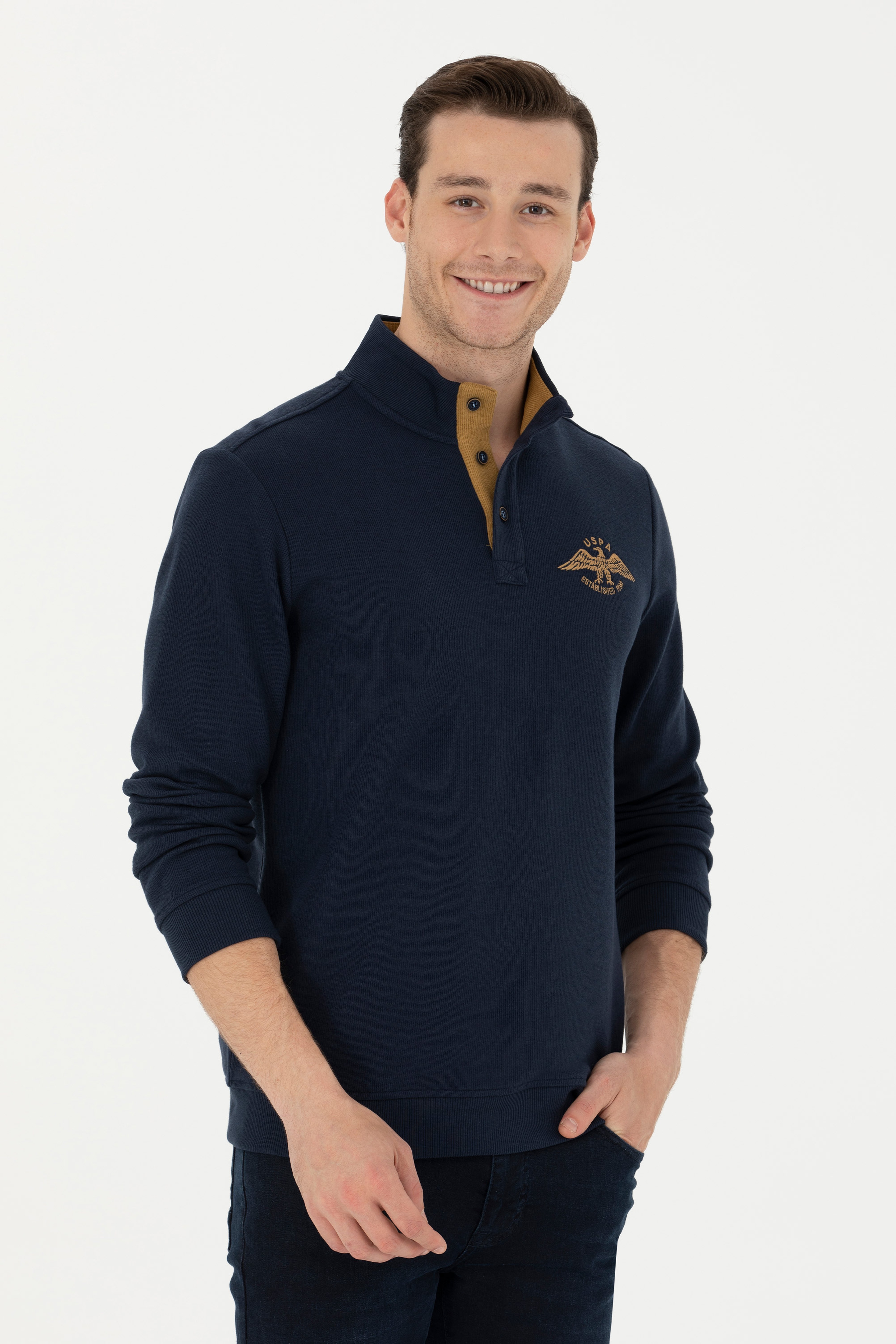 Erkek Lacivert Sweatshirt - Image 3