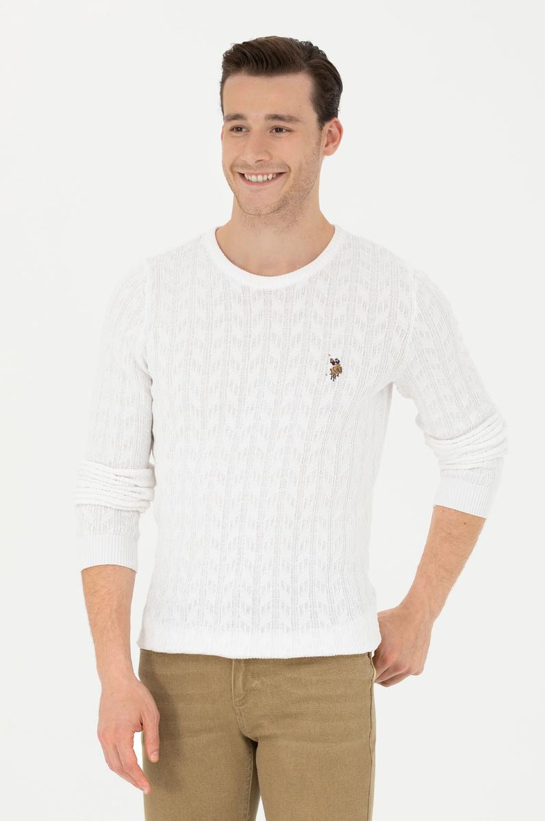 Erkek Beyaz Basic Kazak