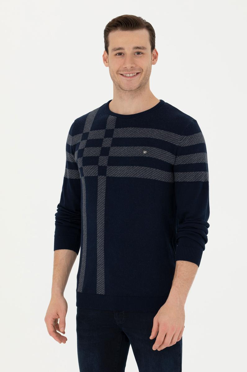 Erkek Lacivert Kazak