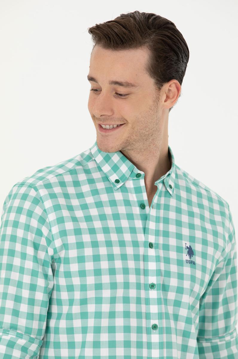 Erkek Yeşil Uzun Kollu Gömlek