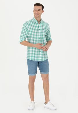 Erkek Yeşil Uzun Kollu Gömlek - 50264391029