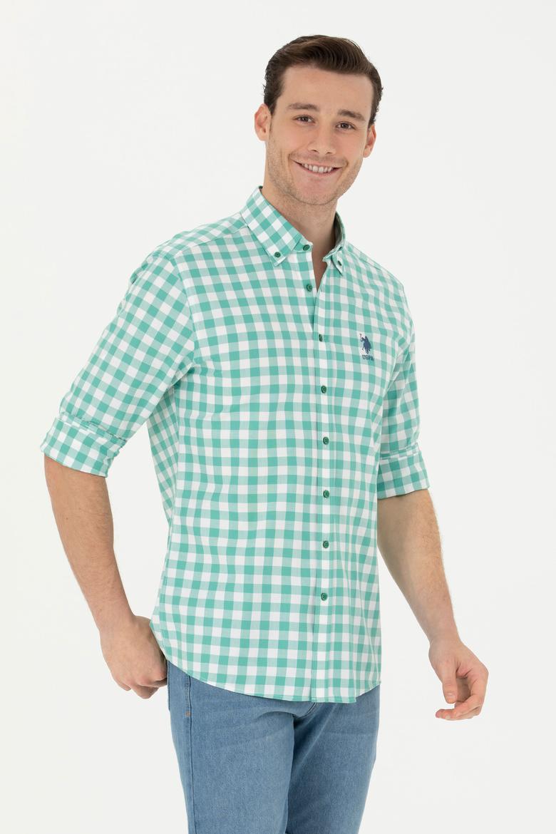 Erkek Yeşil Uzun Kollu Gömlek - 50264391029