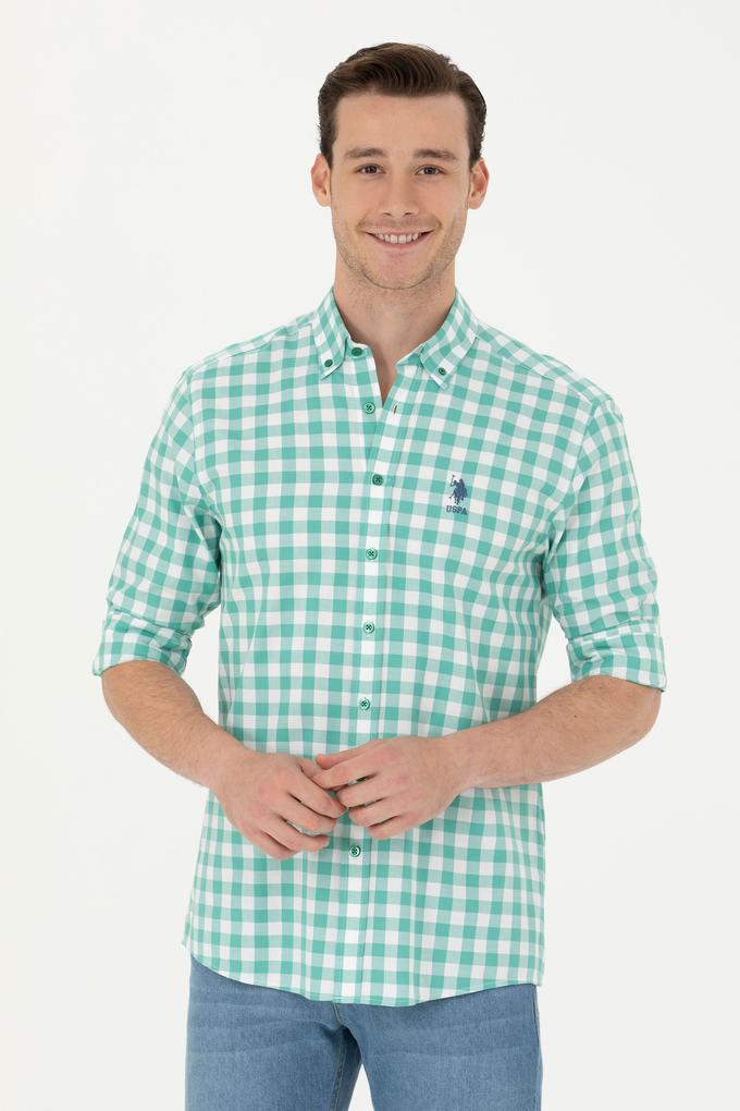 Erkek Yeşil Uzun Kollu Gömlek