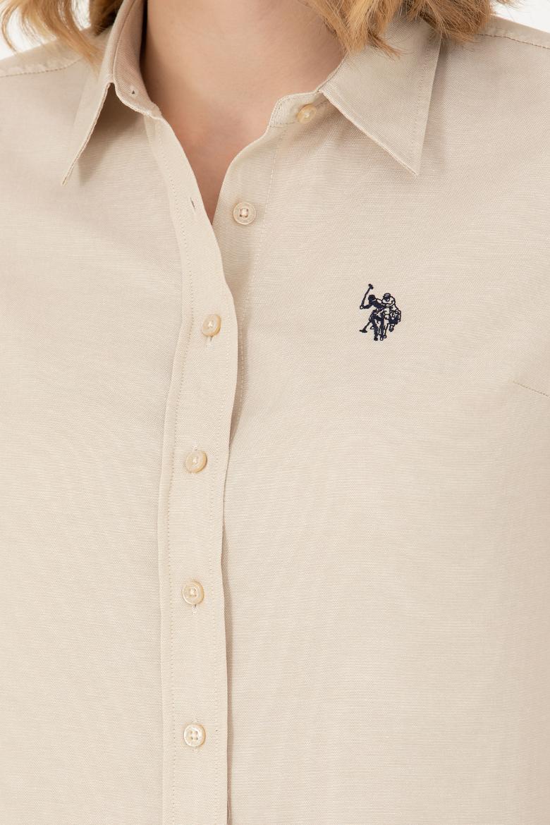 Kadın Camel Uzun Kollu Basic Gömlek - 50277630066