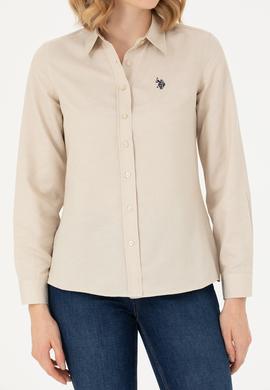 Kadın Camel Uzun Kollu Basic Gömlek - 50277630066