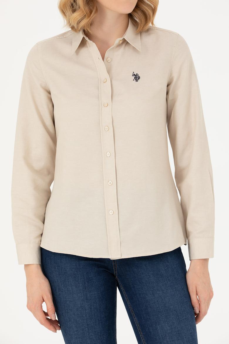 Kadın Camel Uzun Kollu Basic Gömlek - 50277630066