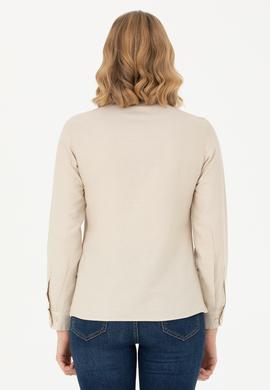 Kadın Camel Uzun Kollu Basic Gömlek - 50277630066