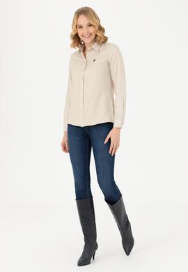 Kadın Camel Uzun Kollu Basic Gömlek - 50277630066