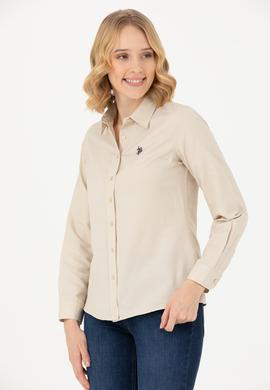 Kadın Camel Uzun Kollu Basic Gömlek - 50277630066