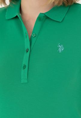 Kadın Yeşil Basic Polo Yaka Tişört - 50262675154