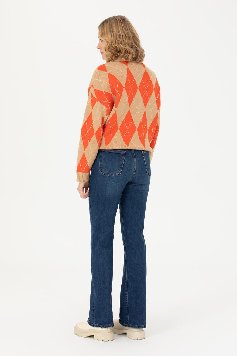 Kadın Koyu Mavi Jean Pantolon - 50272288005