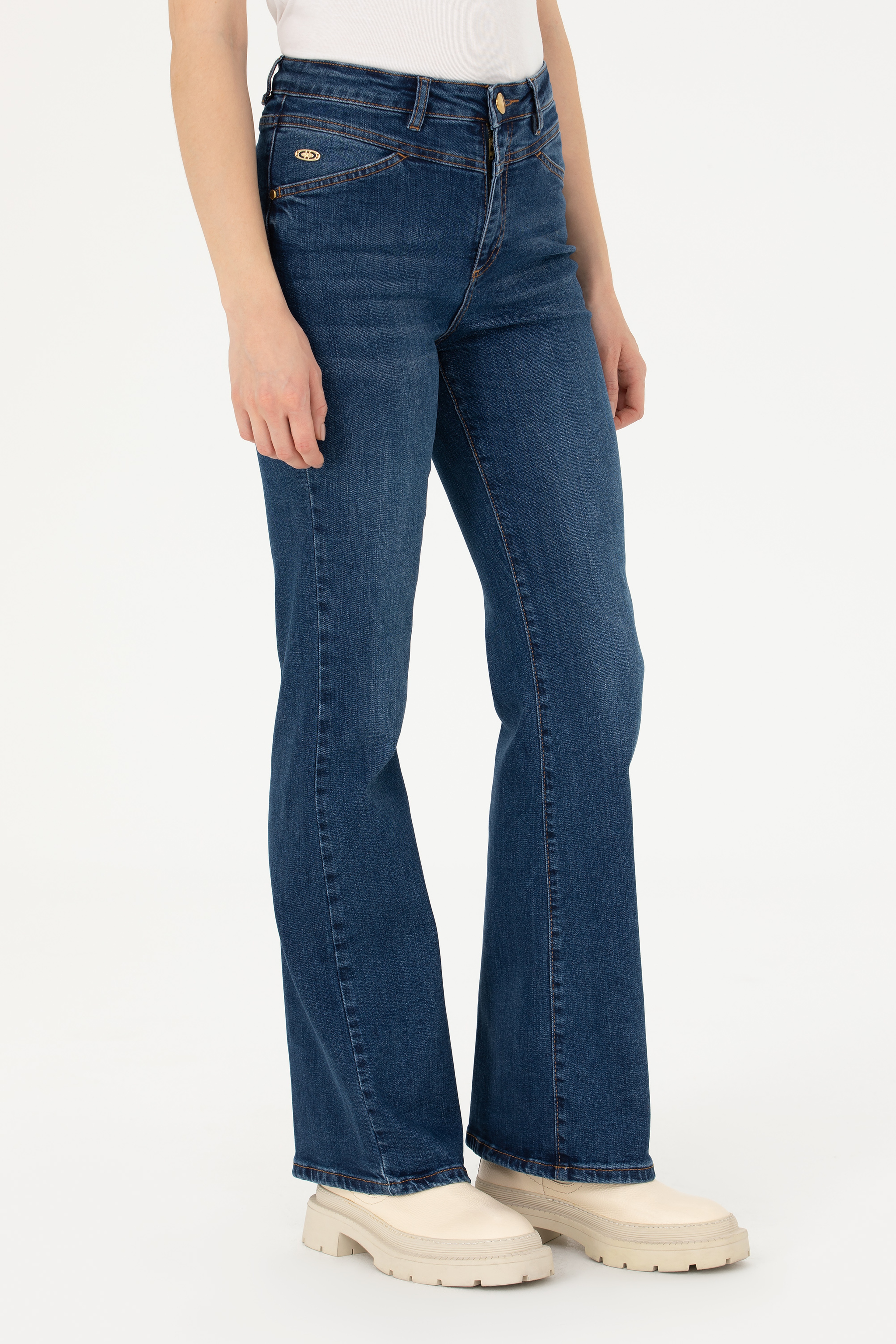 Kadın Koyu Mavi Jean Pantolon - Image 2