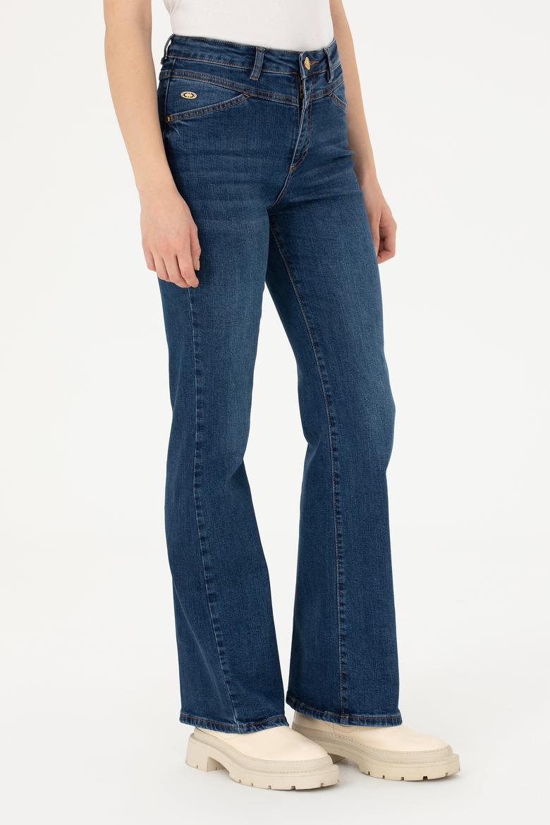 Kadın Koyu Mavi Jean Pantolon - 50272288005