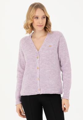 Kadın Lila Triko Hırka - 50269495019