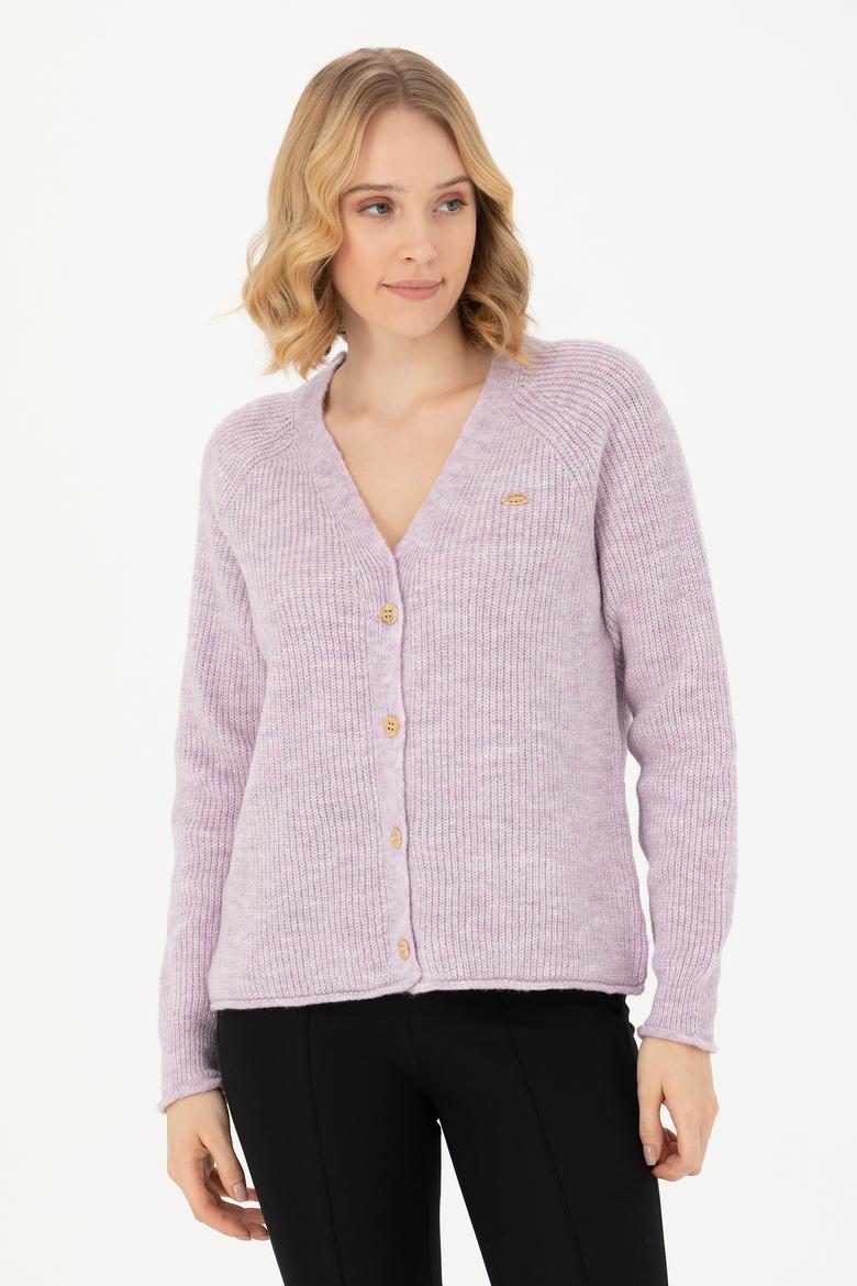 Kadın Lila Triko Hırka - 50269495019