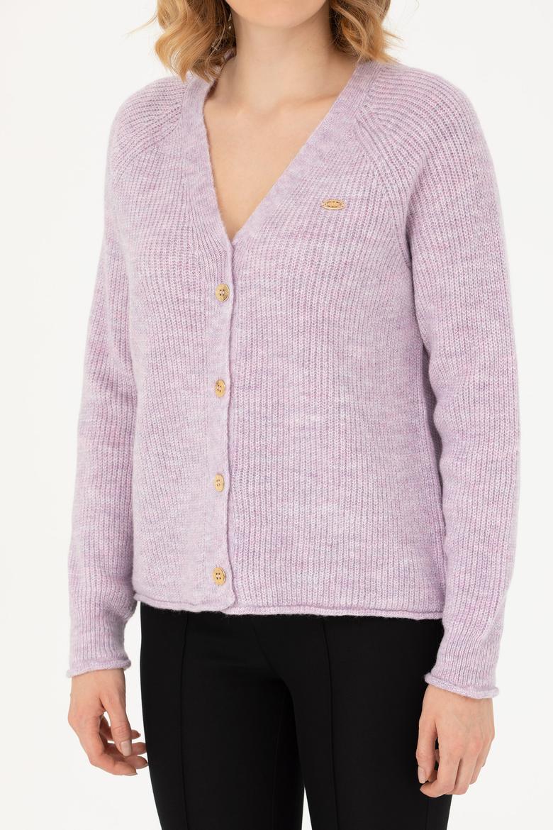 Kadın Lila Triko Hırka - 50269495019