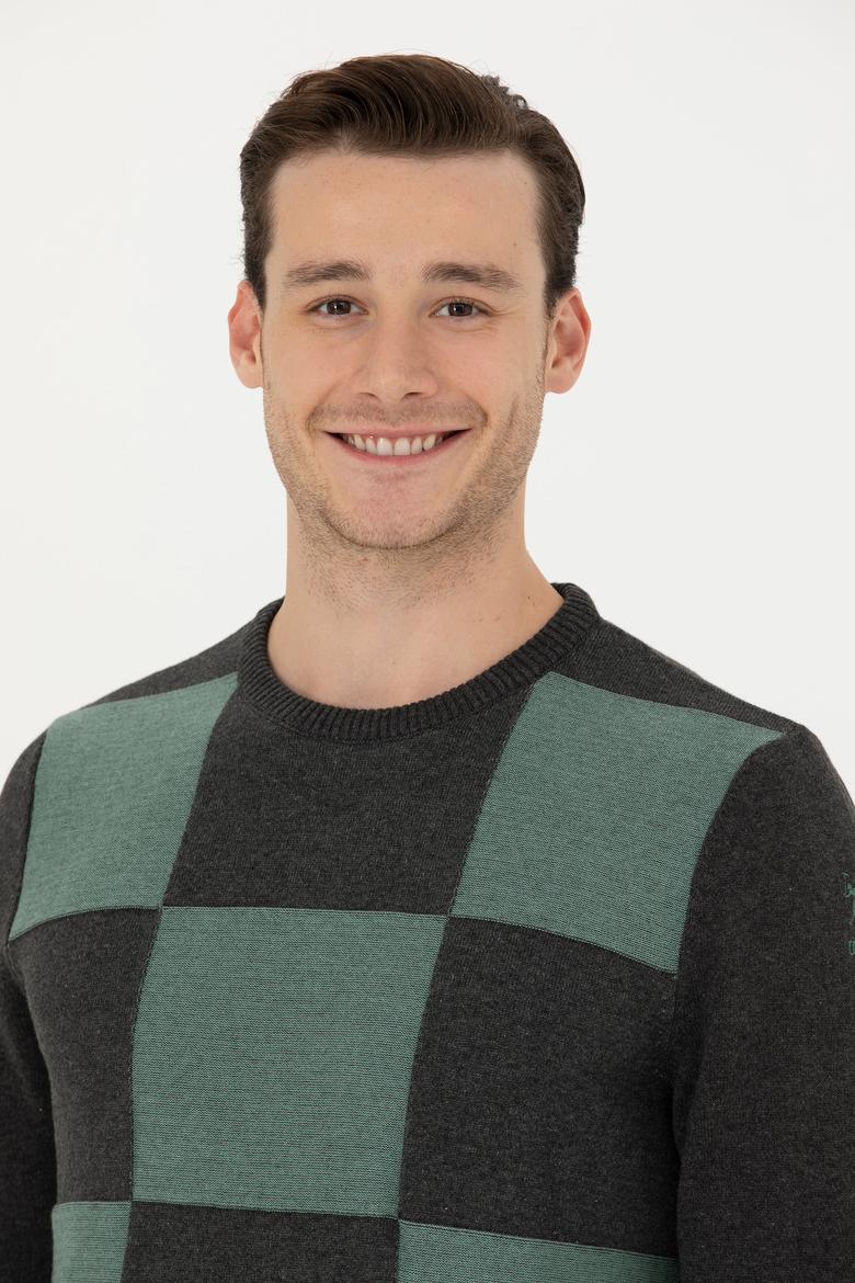 Erkek Antrasit Melanj Kazak - 50271031032