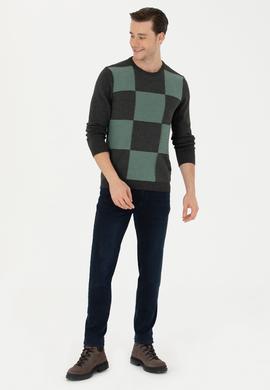 Erkek Antrasit Melanj Kazak - 50271031032